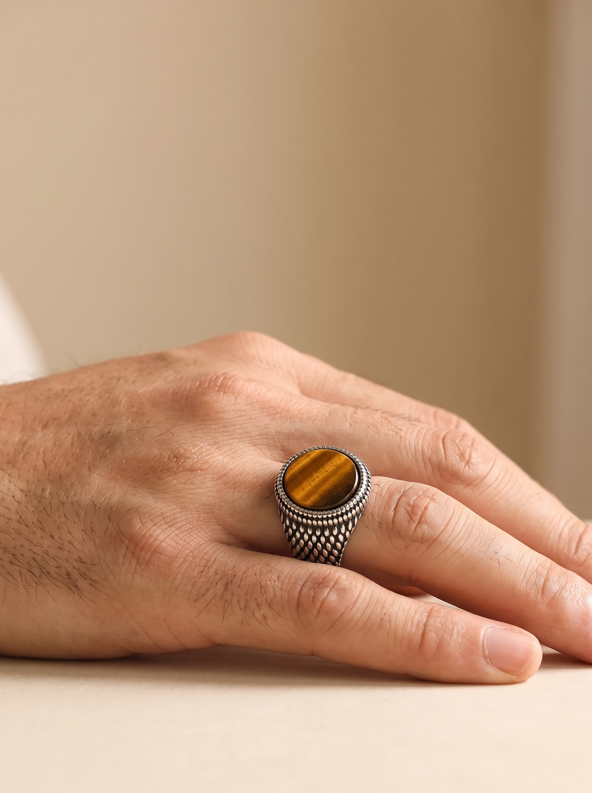 Dragon Scale Gemstone Signet Ring
