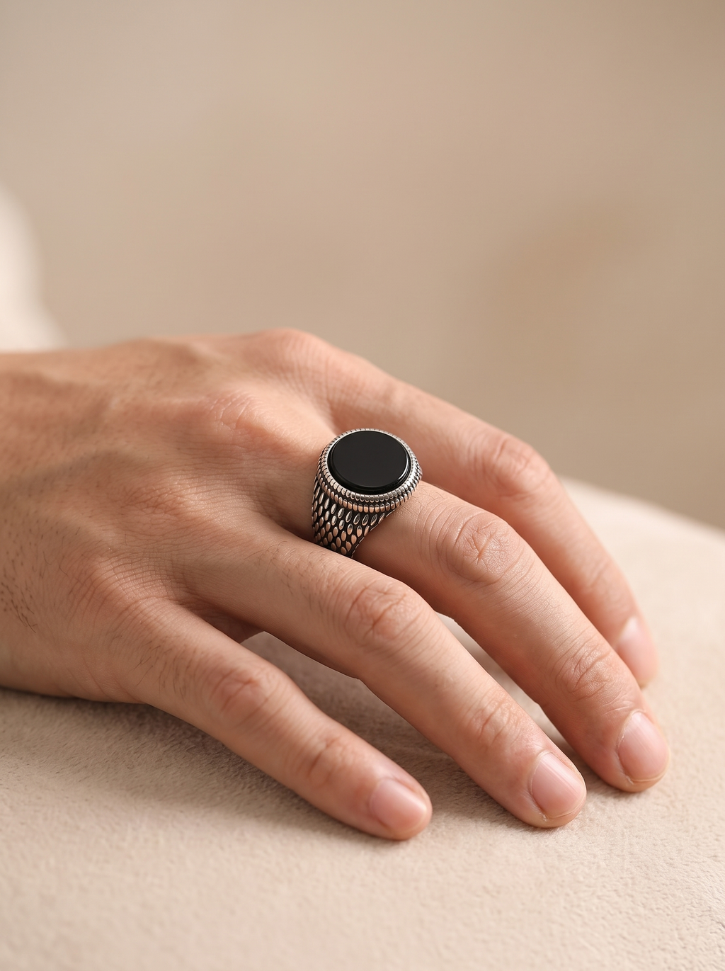 Dragon Scale Gemstone Signet Ring