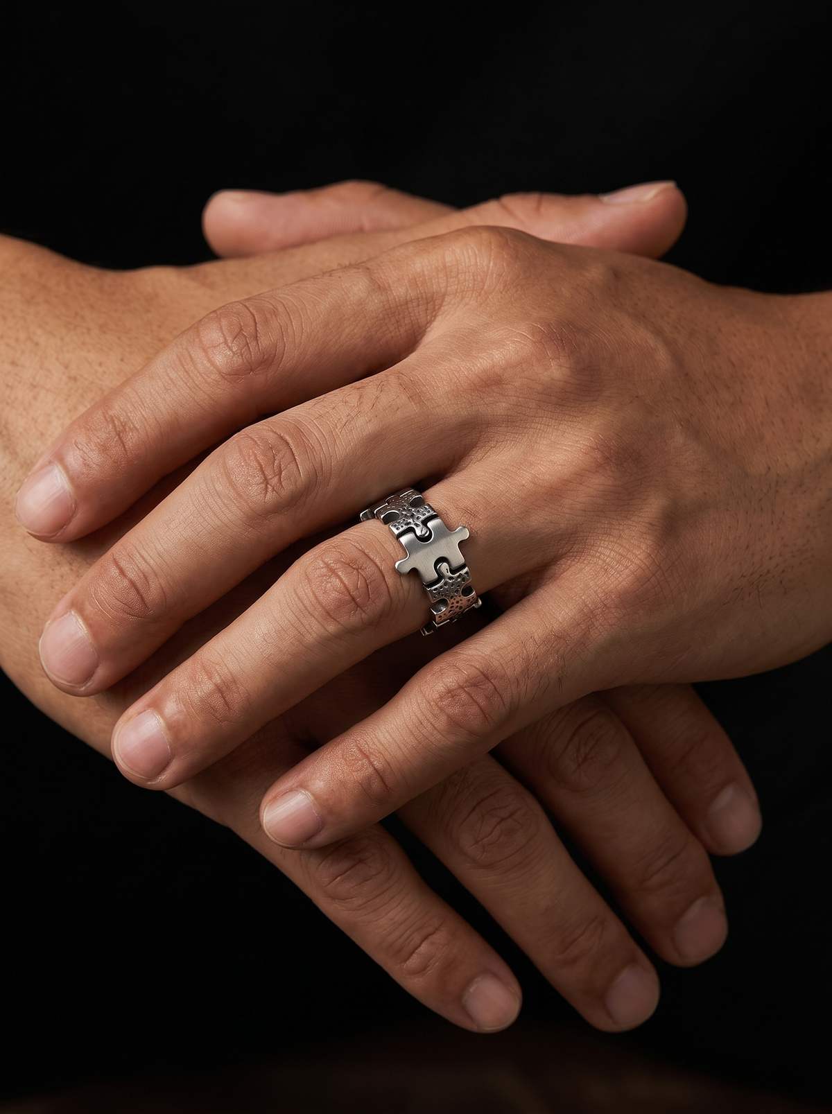 Puzzle Piece Band Ring
