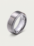 Stepped-Edge Tungsten Band Ring