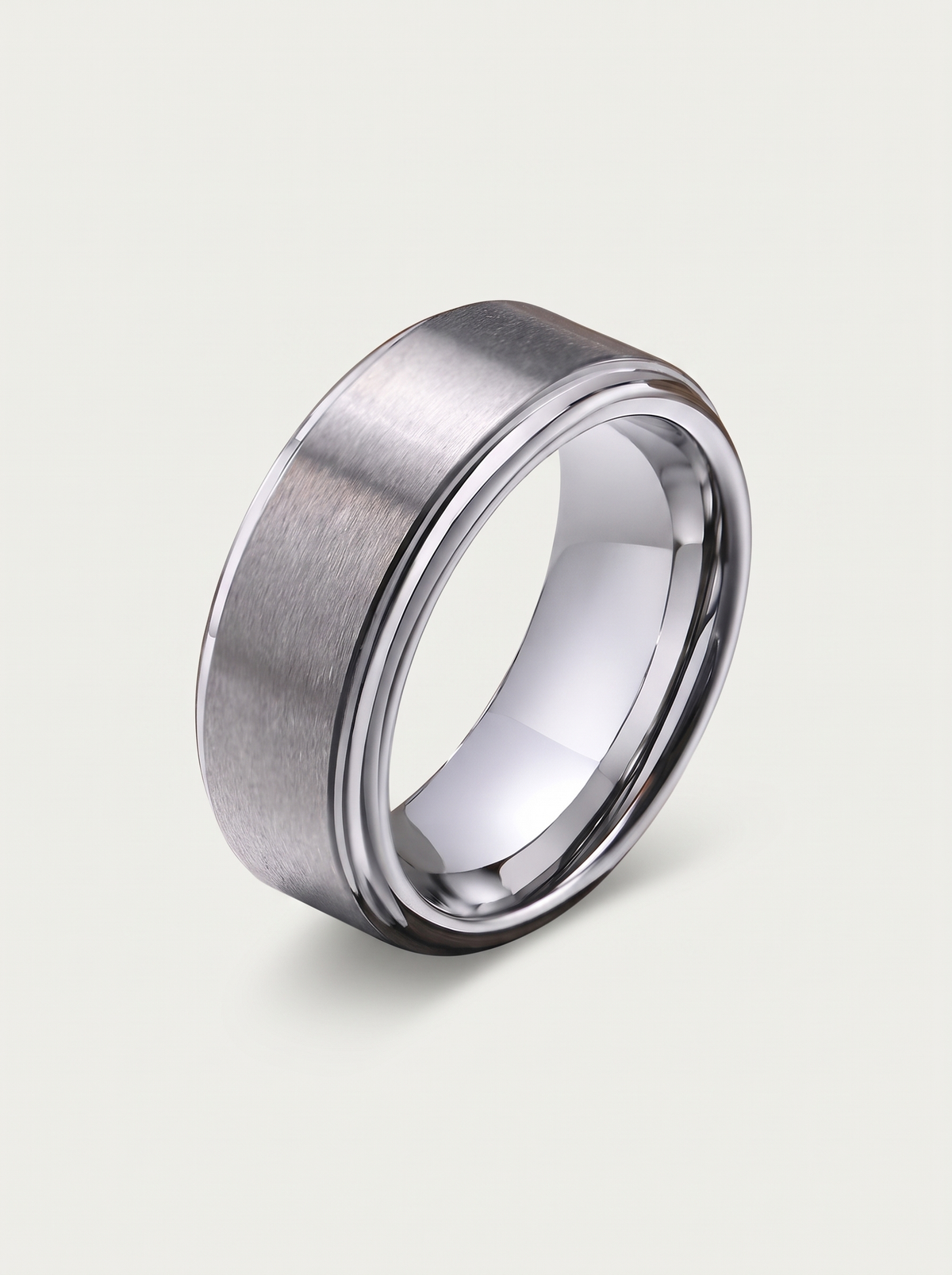Stepped-Edge Tungsten Band Ring