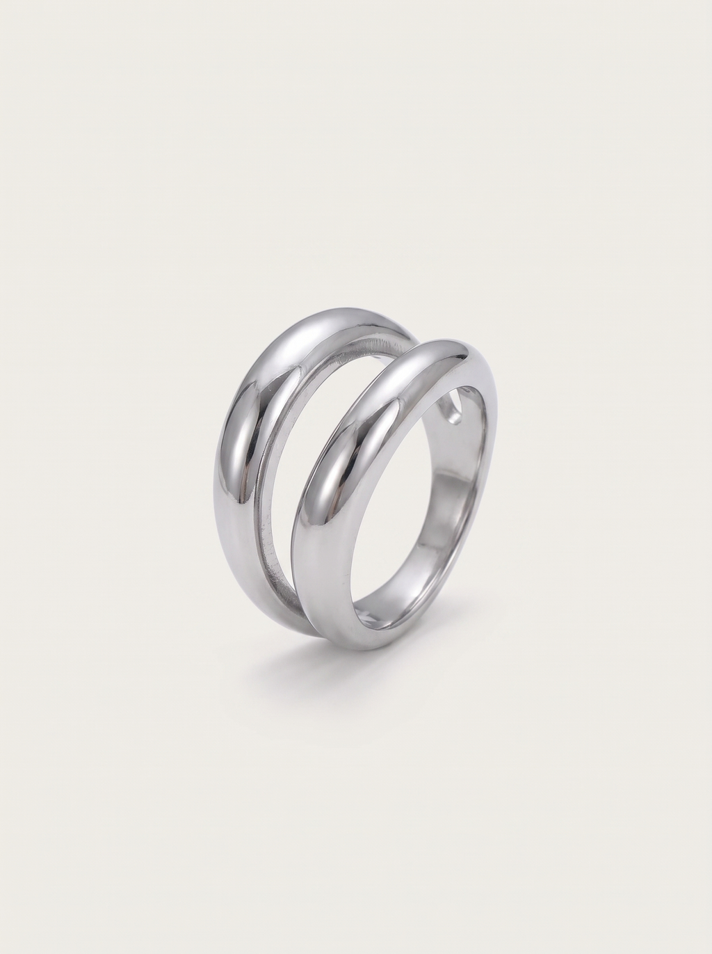 Double Layer Wave Ring - Steel - product