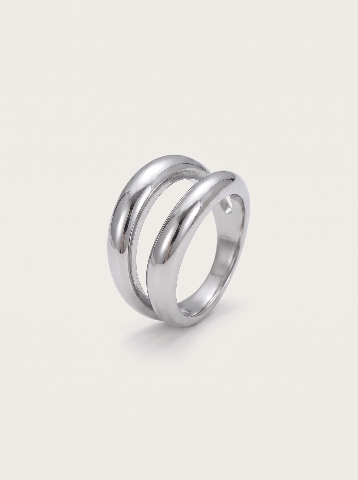 Double Layer Wave Ring - Steel - product