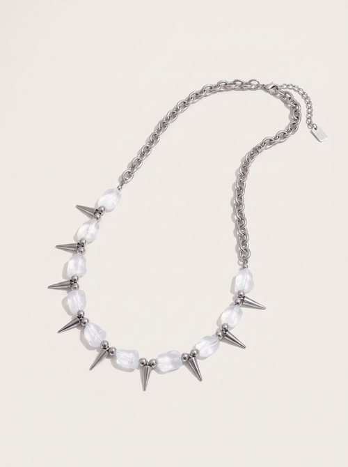 2026 Arrivals Stainless Steel Colorful Acrylic Rivet Drop Necklace