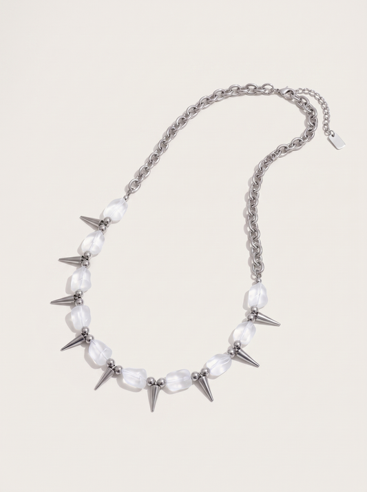 2026 Arrivals Stainless Steel Colorful Acrylic Rivet Drop Necklace