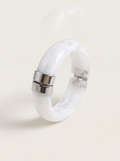 Chunky Marbled Bangle Bracelet - White - product