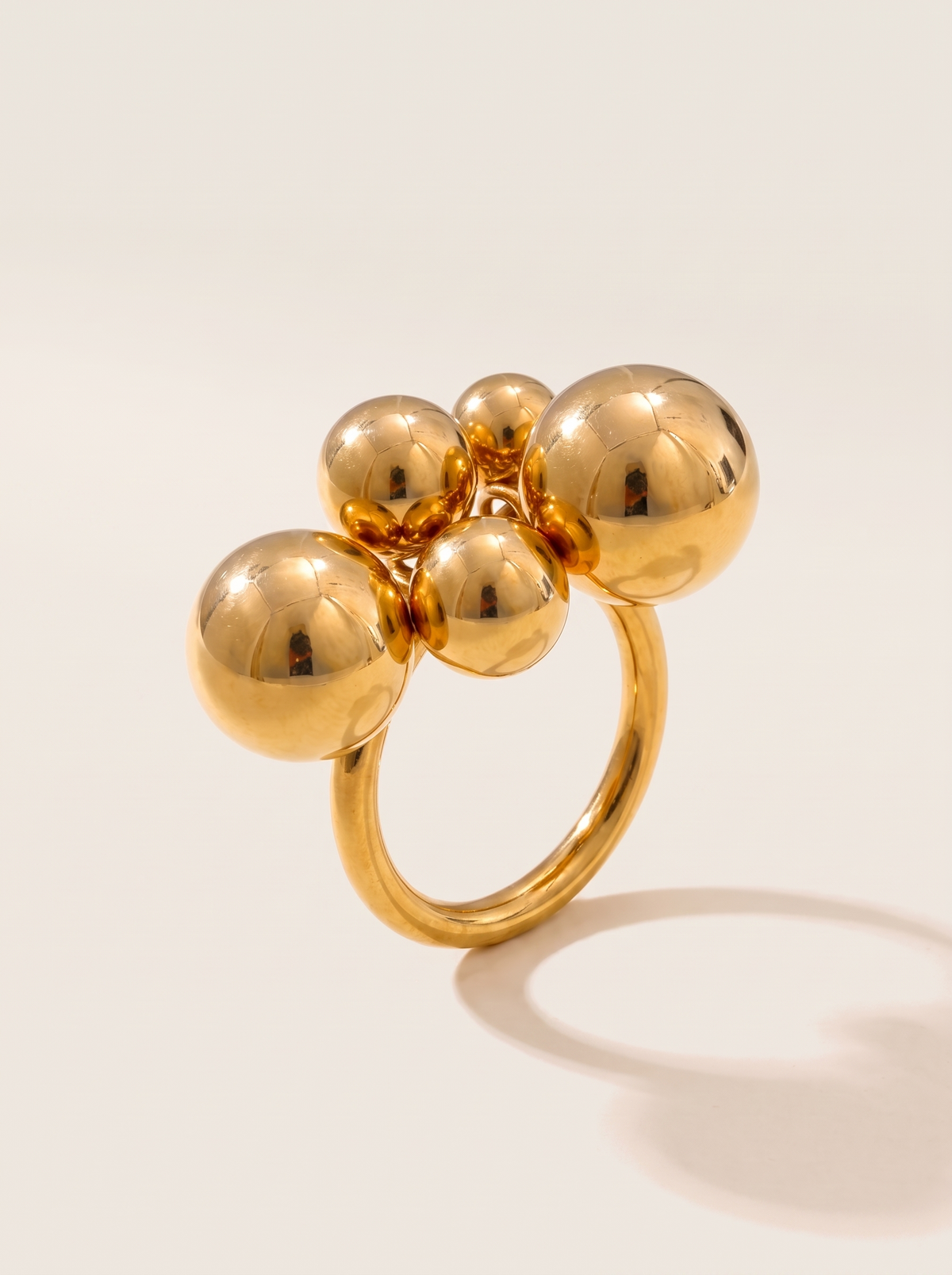 Sphere Cluster Ring, Gold finish, studio product shot