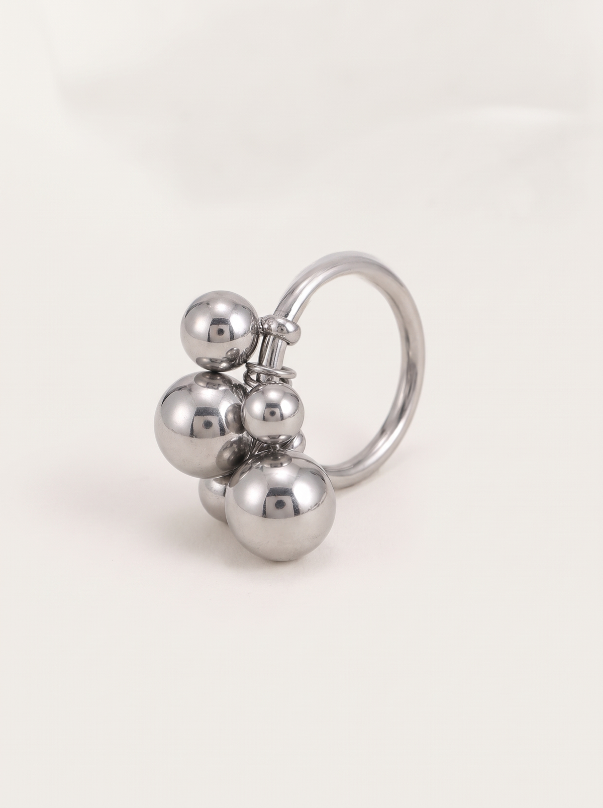 Sphere Cluster Ring, Silver finish, studio product shot