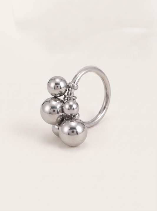 Sphere Cluster Ring, Silver finish, studio product shot