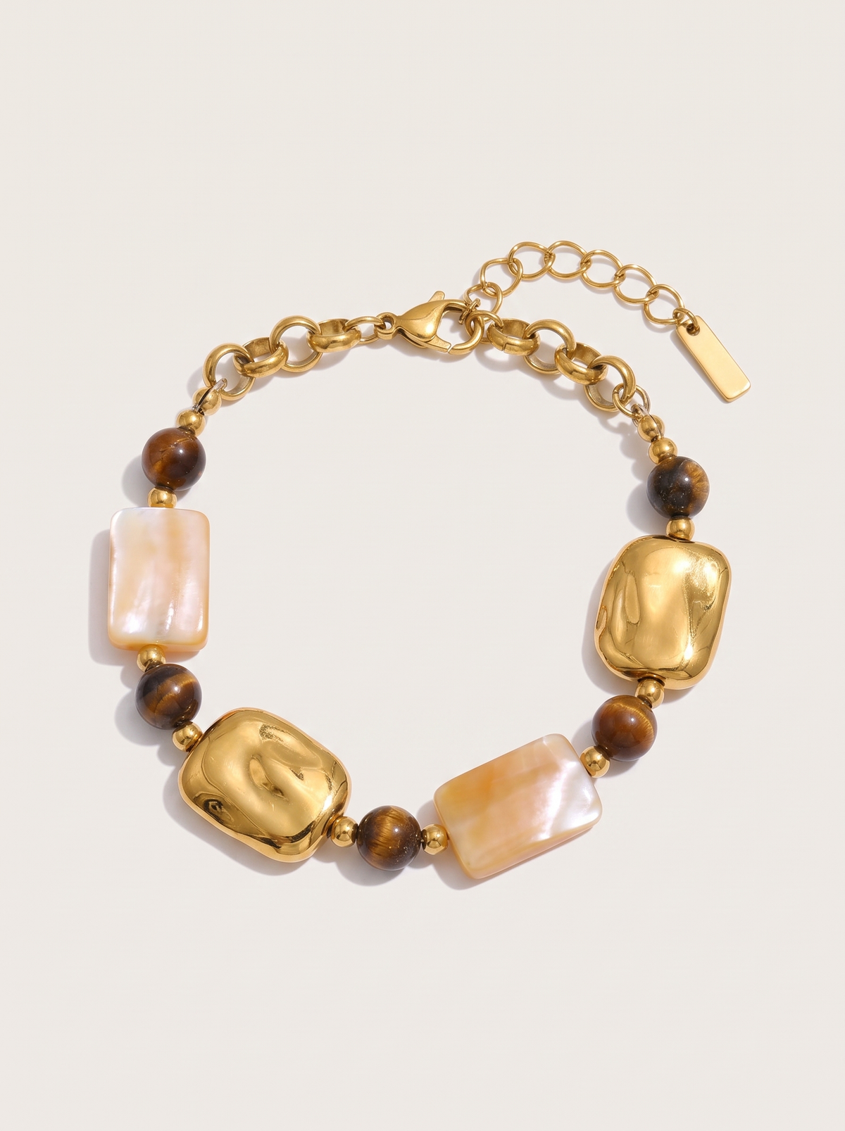 Tiger Stone Shell Chain Bracelet