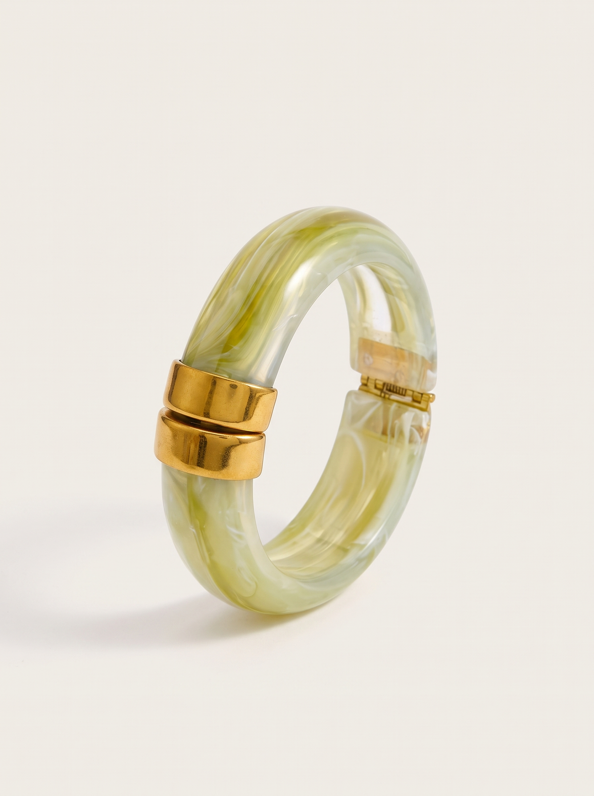 Chunky Marbled Bangle Bracelet - Wasabi - product v2
