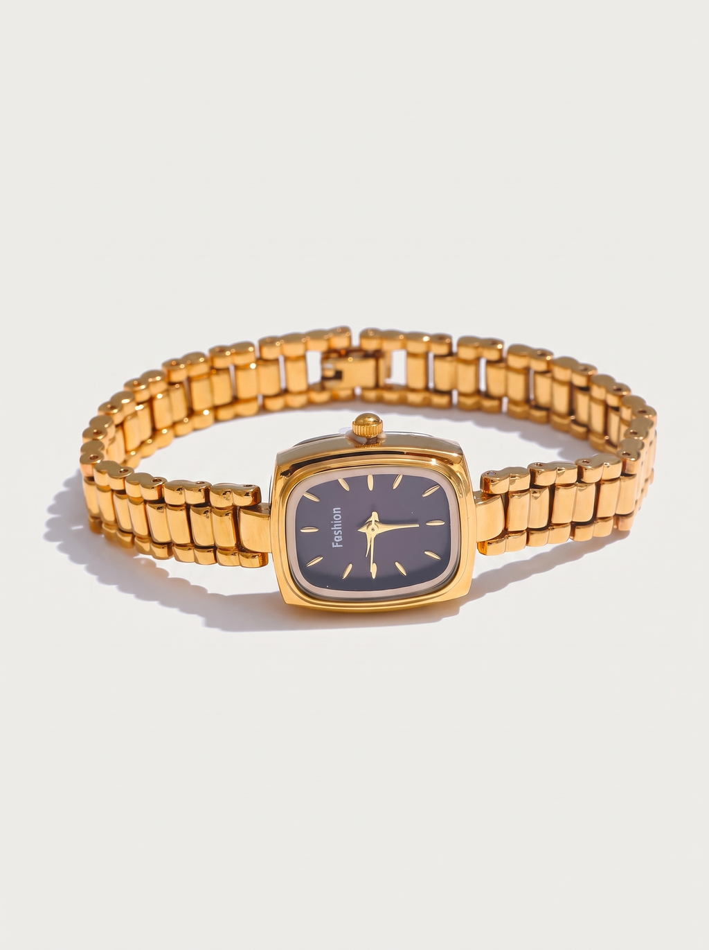 Yhpup Fashion Stainless Steel Cushion-Case Link Bracelet Watch Waterproof Ladies' Watch