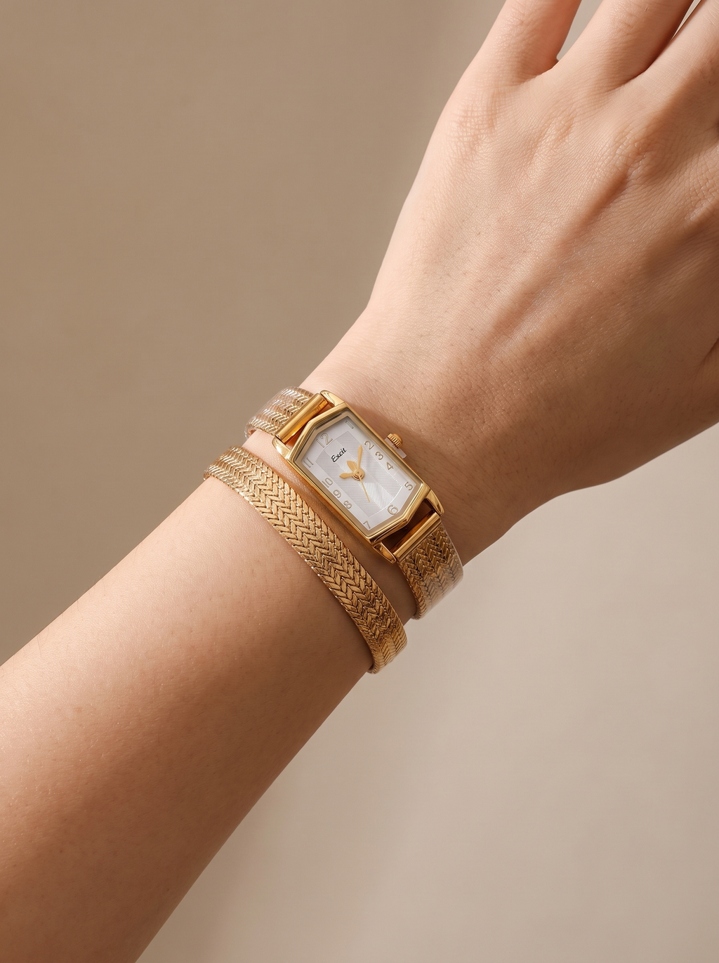 Yhpup Fashion Stainless Steel Rectangular Deco Wrap-Band Watch Waterproof Ladies' Watch