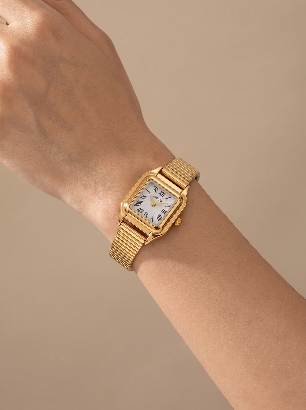 Yhpup Fashion Stainless Steel Chamfered-Corner Case Mesh-Link Watch Waterproof Ladies' Watch