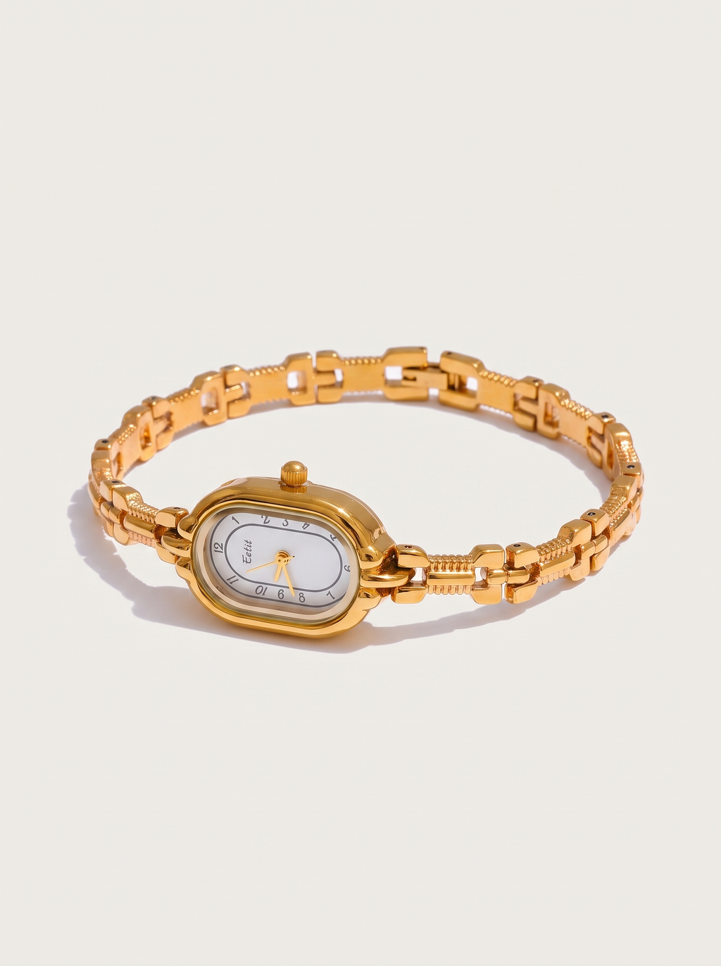 Yhpup Fashion Stainless Steel Oval Case Chain Bracelet Watch Waterproof Ladies' Watch