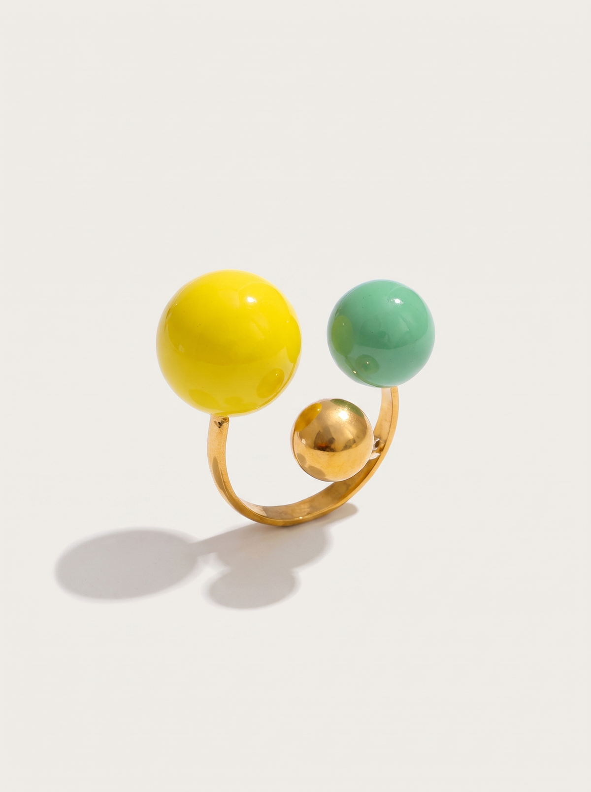 Candy Enamel Ball Ring - Yellow - product