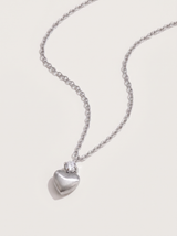 CZ Heart Pendant Necklace - Silver - product